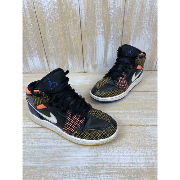 Nike Air Jordan 1 GS Mid MMD Multi-Color Grid DC4092-001 Size 5.5Y - Picture 1 of 10